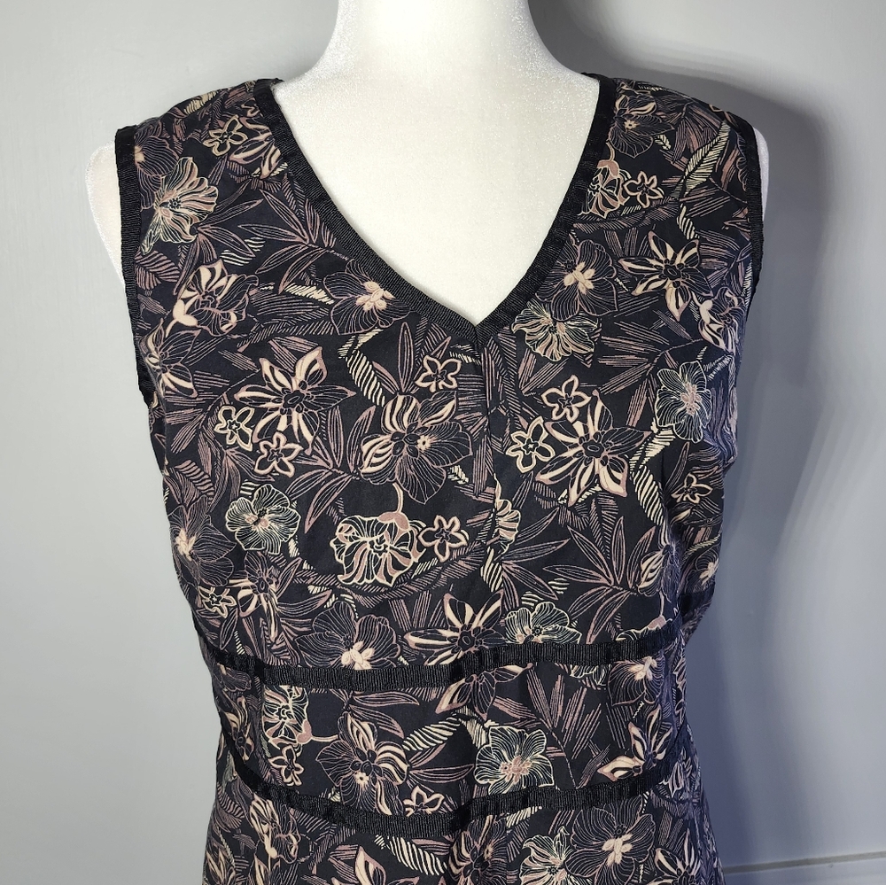 Vintage Croft & Barrow Tropical Hawaiian Vacation Purple Sleeveless A-Line Dress - Picture 4 of 6
